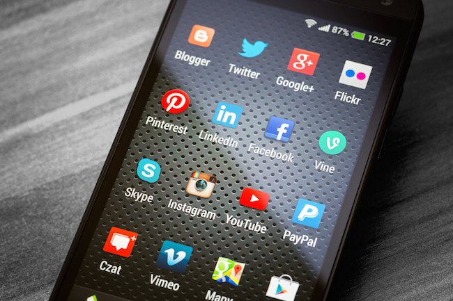 Social Media Icons On Smart Phone Screen